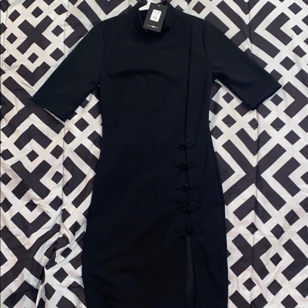 Black dress with slit